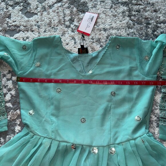 [NEW] Women's Indya Sky Blue Embroidered Anarkali Gown - Picture 4 of 11
